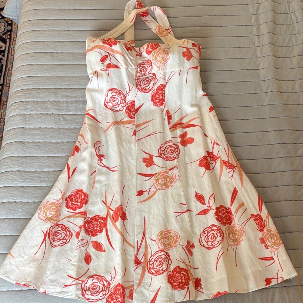 Ann Taylor White and Red Floral Mini Dress